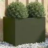 Image de vidaXL Jardinière, Bac à Fleurs, Pot de Plantes, Boîte à Fleurs, Jardinière Surélevée de Jardin Patio Terrasse, Vert Olive 841604