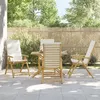 Image de vidaXL Lot de 4 Chaises Inclinables de Jardin Pliantes avec Coussins, Sièges avec Accoudoirs, Fauteuils avec Dossier de 3208927