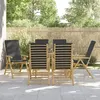 Image de vidaXL Lot de 6 Chaises Inclinables de Jardin Pliantes avec Coussins, Sièges avec Accoudoirs, Fauteuils avec Dossier de 3208930