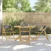 Image de vidaXL Ensemble de bistro pliante 5 pcs et coussins gris foncé bambou, ensemble de bistro de jardin, ensemble de balcon, 3208936