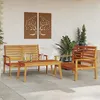 Image de Salon de jardin VIDAXL bois massif marron 3 pieces 2 personnes