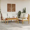 Image de vidaXL 3-delige Loungeset met kussens massief acaciahout3211798