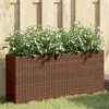 Image de vidaXL Plantenbakken met 2 potten 2 st 90x20x40 cm poly rattan bruin3210514