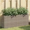 Image de vidaXL Plantenbakken met 2 potten 2 st 90x20x40 cm poly rattan grijs3210515