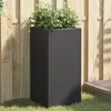 Image de Jardinières 2 pcs noir 40x40x80 cm résine tressée