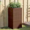 Image de Jardinières 2 pcs marron 40x40x80 cm résine tressée