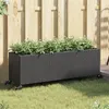 Image de vidaXL Jardinières et roulettes 2 pcs noir 107x32x38 cm résine tressée