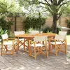 Image de Chaises de jardin pliables lot de 6 blanc crème tissu