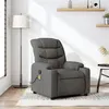 Image de vidaXL Fauteuil de massage, relaxation tissu gris foncé