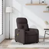 Image de vidaXL Fauteuil de massage, relaxation tissu marron foncé