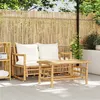 Image de Salon de jardin Vidaxl bambou beige 2 pieces 90.0 x 50 x 45