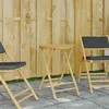 Image de vidaXL Table de jardin pliable Ø55x75 cm bambou, table de jardin en bambou, table de patio, meuble d’extérieur, table 365881