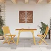 Image de vidaXL Ensemble de Balcon 3 pcs, Table et Chaises Pliables de Salle à Manger, Meubles de Patio Extérieur, Moderne, Bois 366373