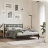 Image de vidaXL Cadre de Lit Métal avec Tête de Lit, Lit Double avec Lattes et Pieds, Lit Adulte de Chambre à Coucher Intérieur, 376321