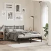 Image de vidaXL Bedframe met hoofdbord metaal zwart 135x190 cm376323