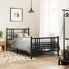 Image de vidaXL Bedframe met hoofd- en voeteneinde metaal zwart 90x190 cm376334