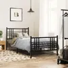 Image de vidaXL Cadre de Lit Métal avec Tête de Lit/Pied de Lit, Sommier à Lattes, Lit Adulte, Lit Simple de Chambre à Coucher Intérieur, Noir 100x200 cm