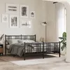Image de vidaXL Bedframe met hoofd- en voeteneinde metaal zwart 150x200 cm376344