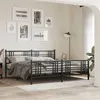 Image de vidaXL Bedframe met hoofd- en voeteneinde metaal zwart 193x203 cm376348