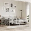 Image de vidaXL Bedframe met hoofd- en voeteneinde metaal wit 183x213 cm376396
