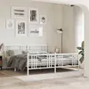 Image de vidaXL Bedframe met hoofd- en voeteneinde metaal wit 193x203 cm376397