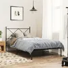 Image de vidaXL Bedframe met hoofdbord metaal zwart 100x190 cm376496
