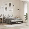 Image de vidaXL Metal Bed Frame with Headboard Black 120x200 cm, double bed, bedroom furniture, guest bed, bed, metal bed frame, bed 376500