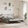 Image de vidaXL Bedframe met hoofdbord metaal zwart 160x200 cm376505