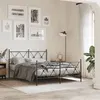 Image de vidaXL Cadre de Lit Métal avec Tête de Lit/Pied de Lit, Sommier à Lattes, Lit Adulte, Lit Double de Chambre à Coucher 376521