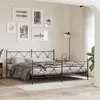 Image de vidaXL Bedframe met hoofd- en voeteneinde metaal zwart 183x213 cm376525