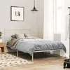 Image de vidaXL Bedframe met hoofdbord metaal wit 100x200 cm376546
