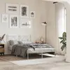 Image de vidaXL Cadre de lit métal sans matelas et tête de lit blanc 120x200 cm 376549