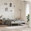 Image de vidaXL Cadre de lit métal sans matelas et tête de lit blanc 140x200 cm 376552