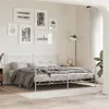 Image de vidaXL Bedframe met hoofd- en voeteneinde metaal wit 183x213 cm376574