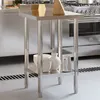 Image de Table de travail de cuisine avec dosseret 55x55x93 cm inox