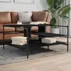 Image de vidaXL Table Basse, Table d'Appoint avec Pieds, Bout de Canapé avec Rangement, Meuble de Salon Maison, Moderne, Noir Bois 842311