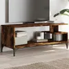 Image de vidaXL Meuble TV chêne fumé bois ingénierie et acier enduit de poudre 842413