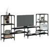 Image de vidaXL Meuble TV, Armoire de Télévision avec Étagères, Meuble Télé avec Rangement Salon Salle de Séjour, Moderne, Noir Bois 842481