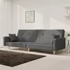 Image de vidaXL Canapé-lit à 2 places avec deux oreillers gris clair tissu