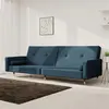 Image de vidaXL Canapé-lit à 2 places avec deux oreillers bleu velours
