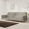 Image de vidaXL Canapé-lit à 2 places avec deux oreillers Gris clair Velours