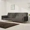 Image de vidaXL Canapé-lit à 2 places avec deux oreillers Gris foncé Velours