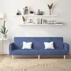 Image de vidaXL Canapé-lit à 2 places bleu tissu