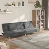 Image de vidaXL Canapé-lit à 2 places avec deux oreillers gris clair tissu