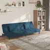 Image de vidaXL Canapé-lit à 2 places avec deux oreillers bleu velours