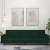 Image de vidaXL Canapé-lit à 2 places avec deux oreillers Vert foncé Velours