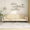 Image de vidaXL Canapé-lit à 2 places avec deux oreillers crème tissu