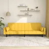 Image de vidaXL Canapé-lit à 2 places avec deux oreillers jaune tissu
