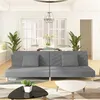 Image de vidaXL Canapé-lit à 2 places avec deux oreillers gris clair tissu