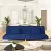 Image de vidaXL Canapé-lit à 2 places avec deux oreillers bleu tissu